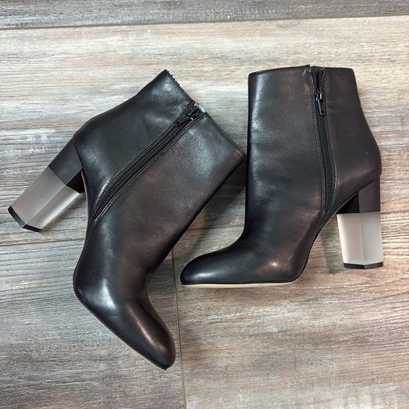 Enzo Angiolini Hadie Leather Block Heel Booties 7.5 - Picture 3 of 9